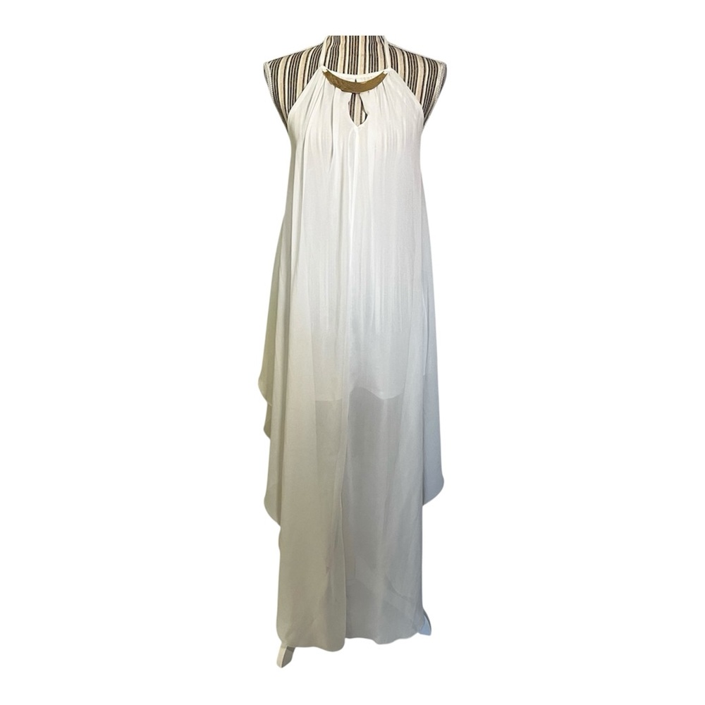 Paradise White Goddess Dress Sheer Beach Slip Size Small NWT